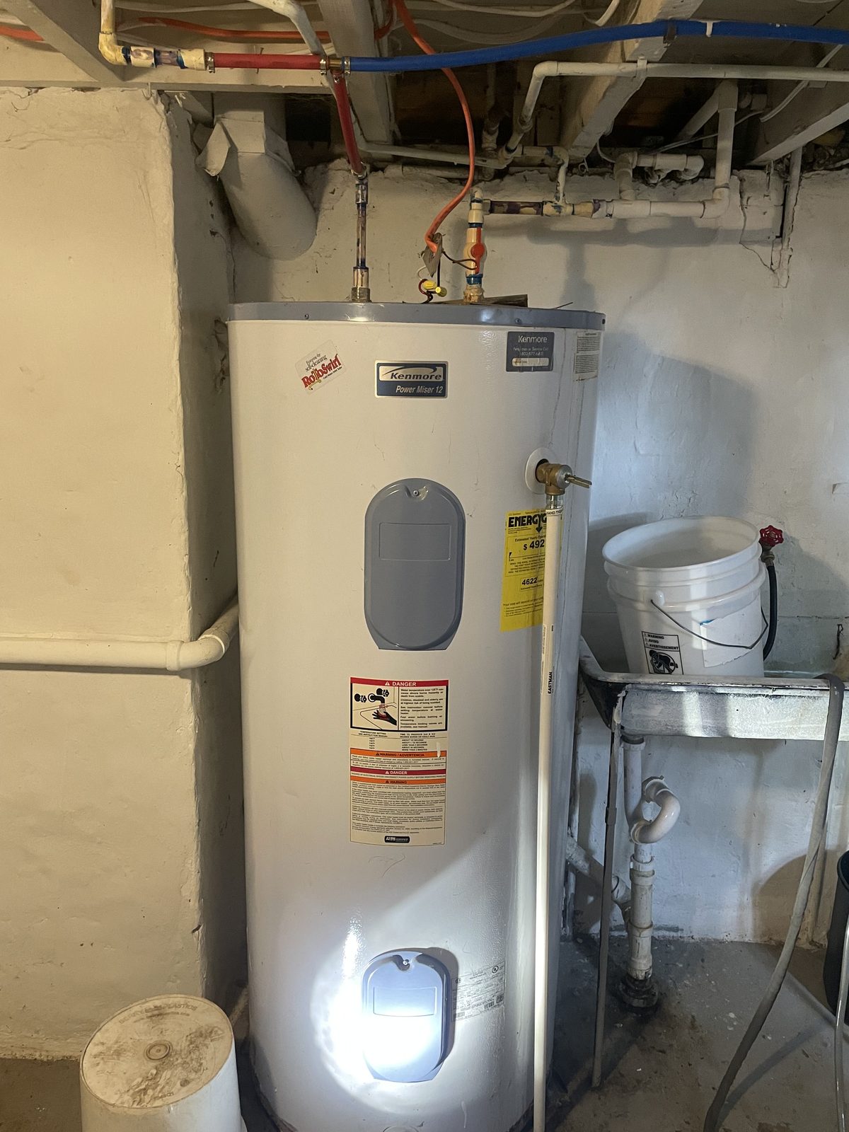Before: aging water heater due for replacement